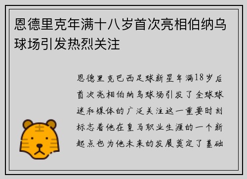 恩德里克年满十八岁首次亮相伯纳乌球场引发热烈关注